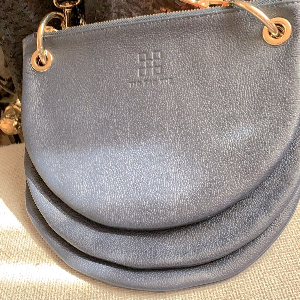 Gorgeous Dark navy blue “Tic Tac Toe” bag!